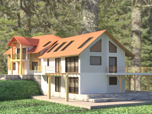 hotel in forest 3D Model