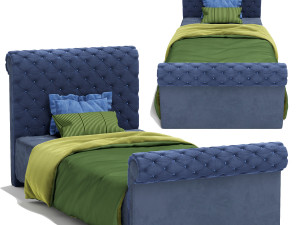chesterfield single bed 3D Model