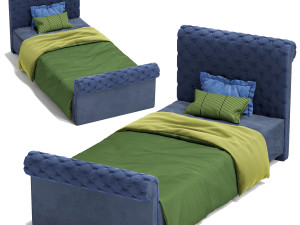chesterfield single bed 3D Model