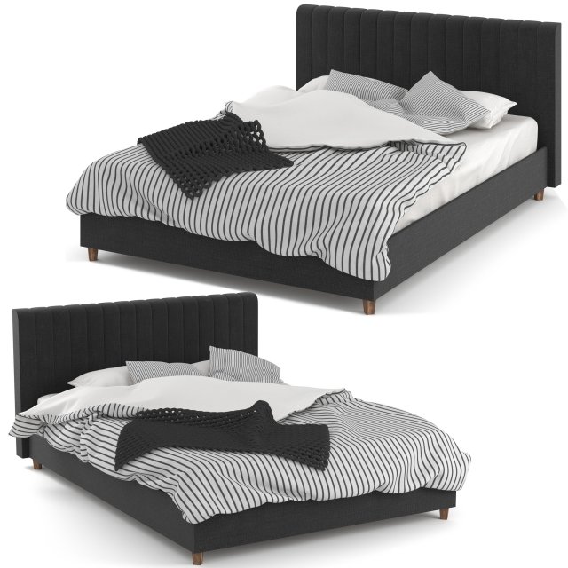 novogratz brittany upholstered platform bed 3D मॉडल .c4d .max .obj .3ds .fbx .stl .blend 