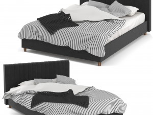 novogratz brittany upholstered platform bed Modèle 3D