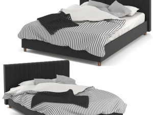 lit plateforme rembourré novogratz bretagne Modèle 3D