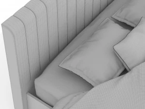 novogratz brittany upholstered platform bed 3D Model