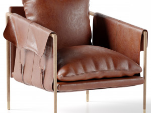 havana leather chair 3D Model