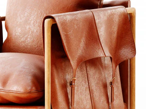 havana leather chair 3D Model