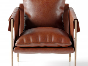 havana leather chair Modello 3D