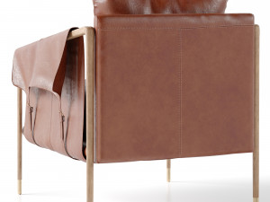 havana leather chair Modello 3D