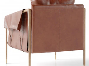 havana leather chair 3D Model