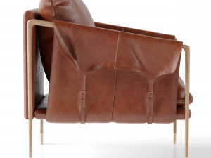 havana leather chair Modello 3D