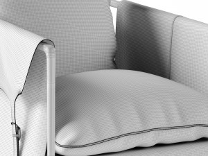 havana leather chair Modello 3D