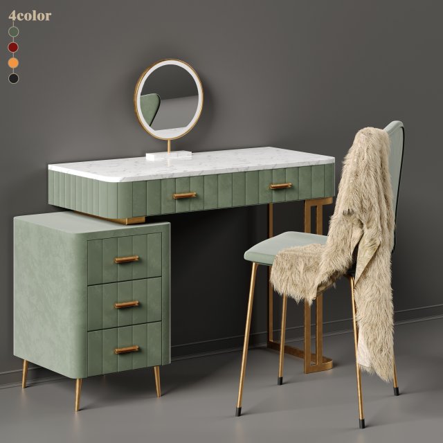 multi color velvet dressing table by saleh 3D 模型 .c4d .max .obj .3ds .fbx .stl .blend 