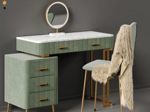 Saleh의 멀티 컬러 벨벳 화장대 3D 모델