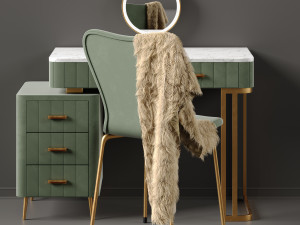 multi color velvet dressing table by saleh 3D 模型