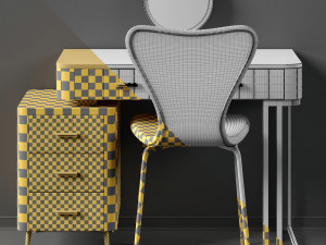 multi color velvet dressing table by saleh 3D 模型