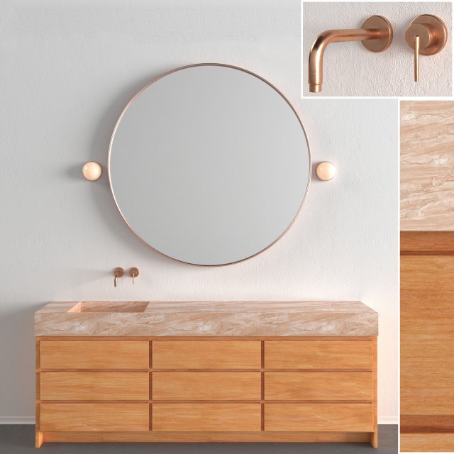 marble vanity unit 3Dモデル .c4d .max .obj .3ds .fbx .stl .blend 