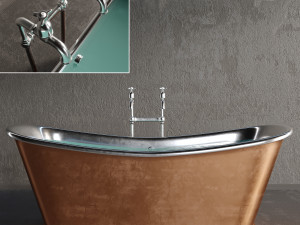 luxury metallic bathtub Modello 3D