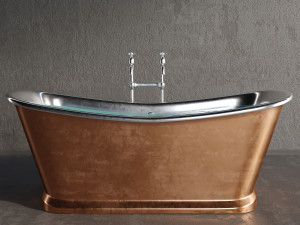 luxury metallic bathtub Model 3D