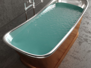 luxury metallic bathtub Model 3D