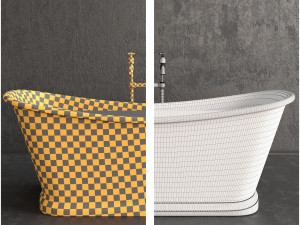 luxury metallic bathtub Model 3D