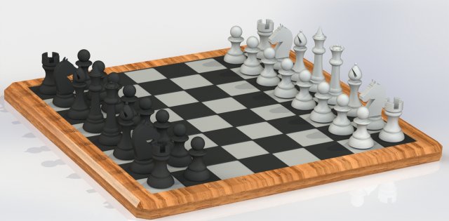 Chess set 3D Model .c4d .max .obj .3ds .fbx .stl .blend 