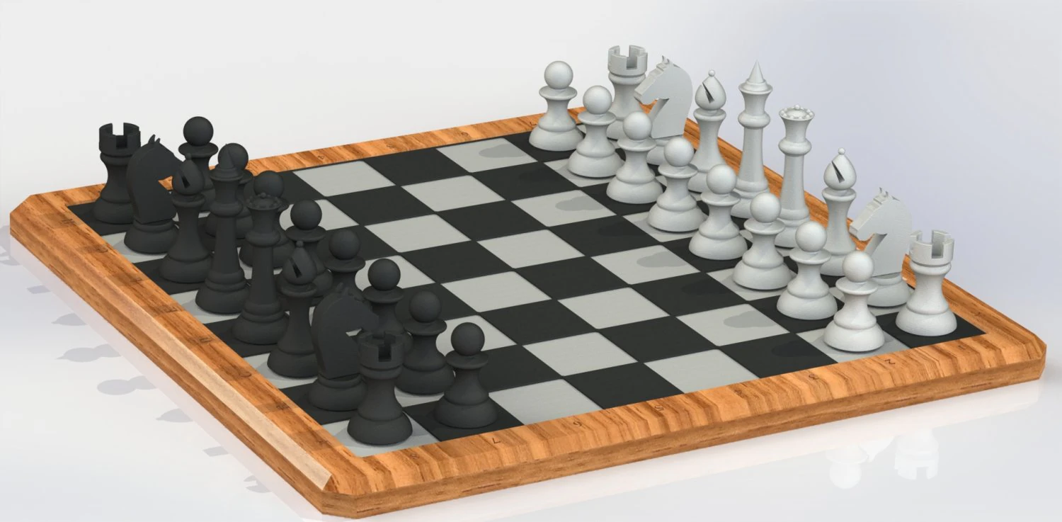 Chess set 3D Model .c4d .max .obj .3ds .fbx .stl .blend 
