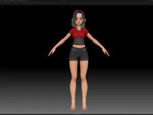 ज़ब्रश स्टाइलाइज़्ड कैरेक्टर गर्ल बेस मेश - एमी गर्ल स्टाइल 1 3D मॉडल