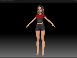 zbrush stylized character girl base mesh - amy girl style 1 3D 모델