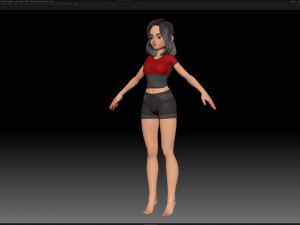 zbrush stylized character girl base mesh - amy girl style 1 3D 모델