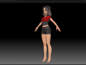 zbrush stylized character girl base mesh - amy girl style 1 3D 모델