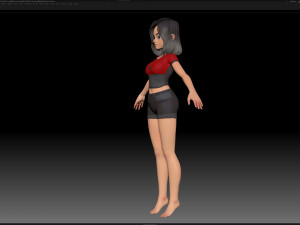 zbrush stylized character girl base mesh - amy girl style 1 3D 모델