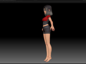 zbrush stylized character girl base mesh - amy girl style 1 3D 모델