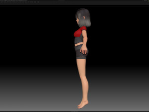 zbrush stylized character girl base mesh - amy girl style 1 3D 모델