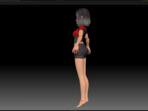 zbrush stylized character girl base mesh - amy girl style 1 3D 모델