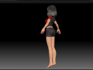 zbrush stylized character girl base mesh - amy girl style 1 3D 모델