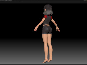 zbrush stylized character girl base mesh - amy girl style 1 3D 모델
