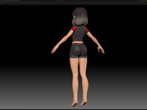 zbrush stylized character girl base mesh - amy girl style 1 3D 모델