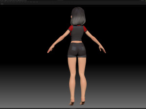 zbrush stylized character girl base mesh - amy girl style 1 3D 모델