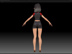 zbrush stylized character girl base mesh - amy girl style 1 3D 모델
