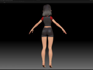 zbrush stylized character girl base mesh - amy girl style 1 3D 모델