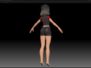 zbrush stylized character girl base mesh - amy girl style 1 3D 모델