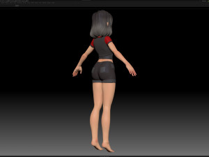 zbrush stylized character girl base mesh - amy girl style 1 3D 모델