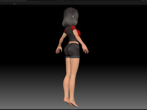 zbrush stylized character girl base mesh - amy girl style 1 3D 모델
