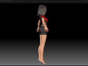 zbrush stylized character girl base mesh - amy girl style 1 3D 모델