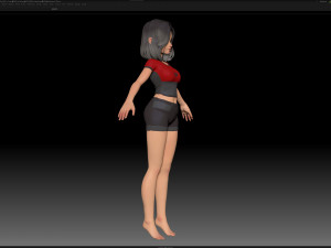 zbrush stylized character girl base mesh - amy girl style 1 3D 모델