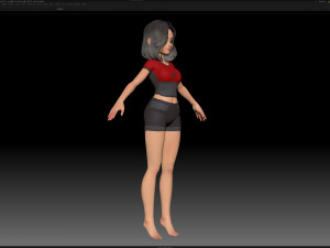 zbrush stylized character girl base mesh - amy girl style 1 3D 모델