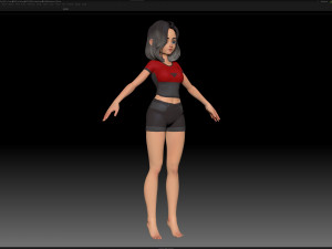 zbrush stylized character girl base mesh - amy girl style 1 3D 모델
