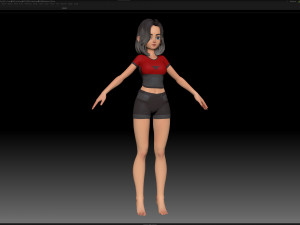 zbrush stylized character girl base mesh - amy girl style 1 3D 모델