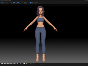 zbrush stylized character girl base mesh - amy style 2 Modèle 3D