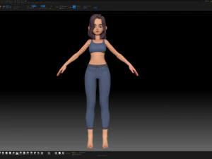 zbrush 양식화된 캐릭터 소녀 베이스 메쉬 - 에이미 스타일 2 3D 모델