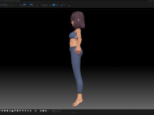 zbrush stylized character girl base mesh - amy style 2 3D Модель